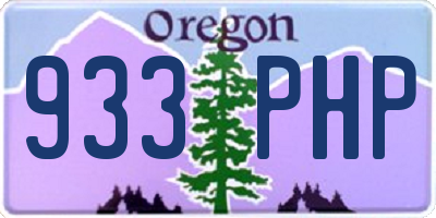 OR license plate 933PHP