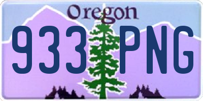 OR license plate 933PNG