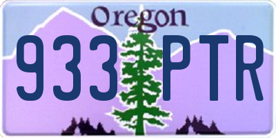 OR license plate 933PTR