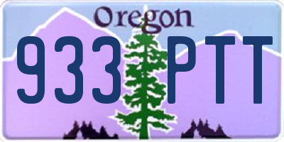 OR license plate 933PTT