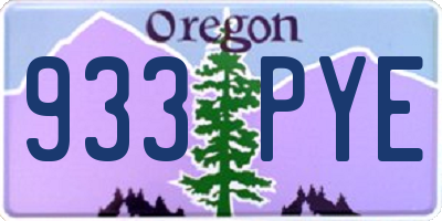 OR license plate 933PYE
