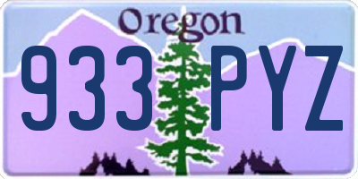 OR license plate 933PYZ