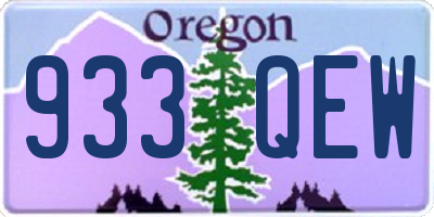 OR license plate 933QEW
