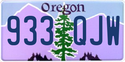 OR license plate 933QJW