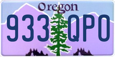 OR license plate 933QPO
