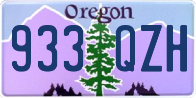 OR license plate 933QZH
