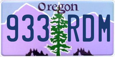 OR license plate 933RDM
