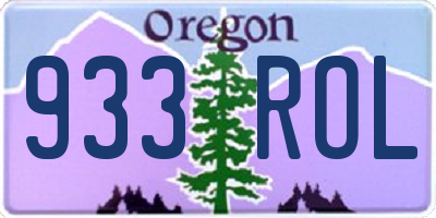 OR license plate 933ROL
