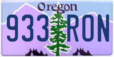 OR license plate 933RON