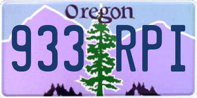 OR license plate 933RPI
