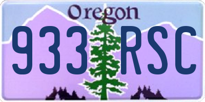 OR license plate 933RSC