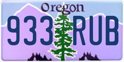 OR license plate 933RUB