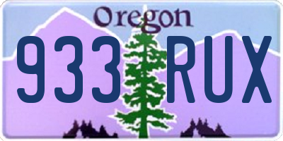 OR license plate 933RUX