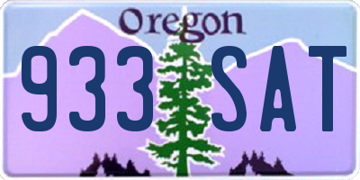 OR license plate 933SAT