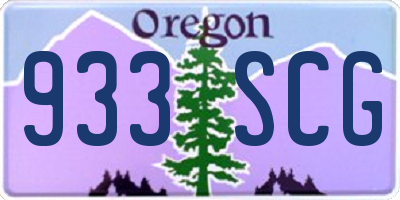 OR license plate 933SCG