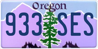 OR license plate 933SES