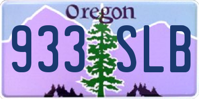OR license plate 933SLB
