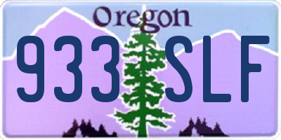 OR license plate 933SLF