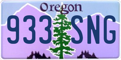 OR license plate 933SNG
