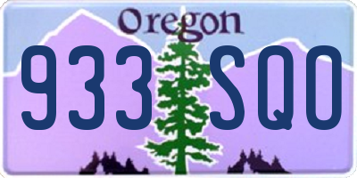 OR license plate 933SQO