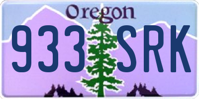 OR license plate 933SRK