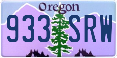 OR license plate 933SRW