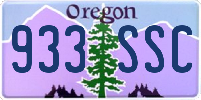 OR license plate 933SSC