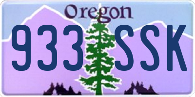 OR license plate 933SSK