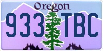 OR license plate 933TBC