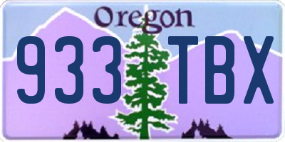 OR license plate 933TBX