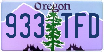 OR license plate 933TFD