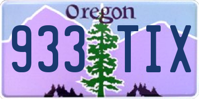 OR license plate 933TIX