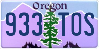 OR license plate 933TOS