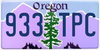 OR license plate 933TPC