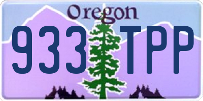 OR license plate 933TPP