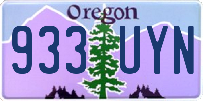 OR license plate 933UYN