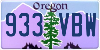 OR license plate 933VBW