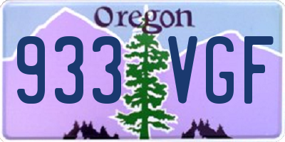 OR license plate 933VGF