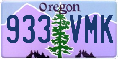 OR license plate 933VMK