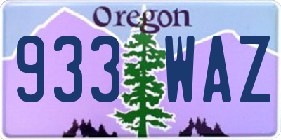OR license plate 933WAZ