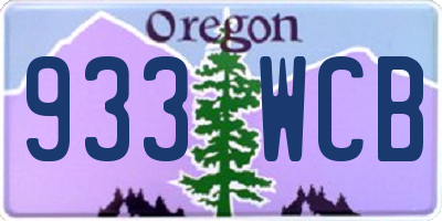 OR license plate 933WCB