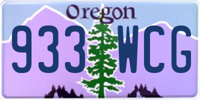 OR license plate 933WCG