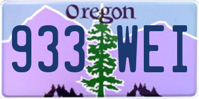 OR license plate 933WEI