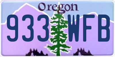 OR license plate 933WFB