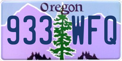 OR license plate 933WFQ