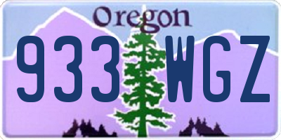 OR license plate 933WGZ