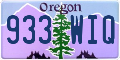 OR license plate 933WIQ