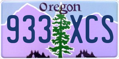 OR license plate 933XCS