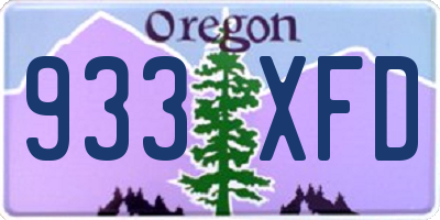 OR license plate 933XFD