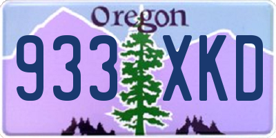 OR license plate 933XKD